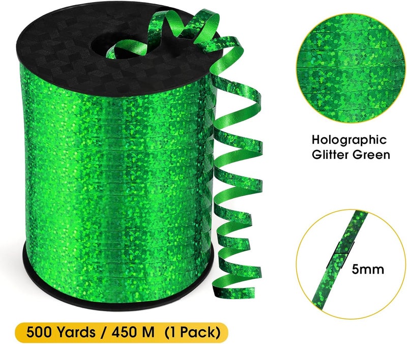 OMISELIO Green Curling Ribbon - 500 Yard Shiny Metallic Curling Ribbon for Gift Wrapping, Balloons, Christmas & St. Patrick's Day - Image 5